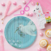白の鳩の色彩の鮮やかな木製の使い捨て可能な紙皿 ペーパープレート (パーティー)