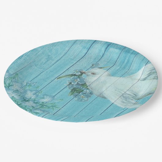 白の鳩の色彩の鮮やかな木製の使い捨て可能な紙皿 ペーパープレート (アングル)
