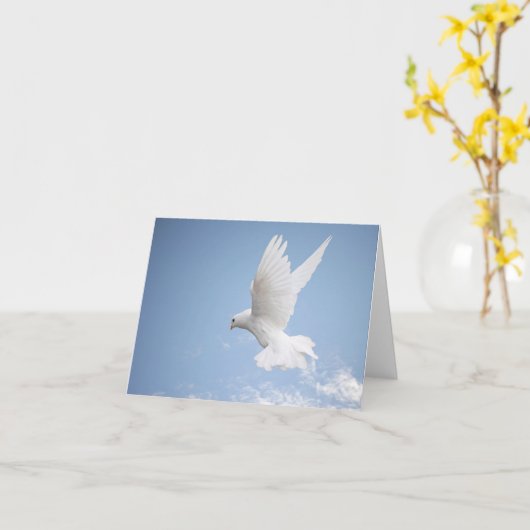 白の鳩のnotecard カード (黄色い花)