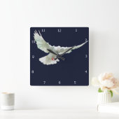 白の鳩 スクエア壁時計 (ホーム)