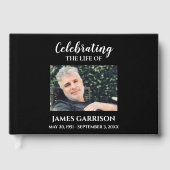 白の黒いお祝いと写真 ゲストブック (正面)