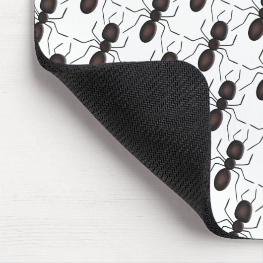 白の黒いアリ マウスパッド (コーナー)