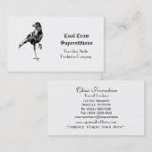 白の黒いカラスの迷信のカッコいい 名刺 (正面/裏面)