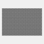 白の黒いサイズ違う水玉模様 ラッピングペーパーシート (正面3)