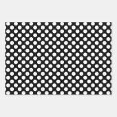 白の黒いサイズ違う水玉模様 ラッピングペーパーシート (正面2)