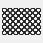 白の黒いサイズ違う水玉模様 ラッピングペーパーシート (正面)