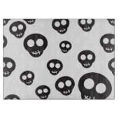 白の黒いスカルを搭載するパターン カッティングボード (正面)