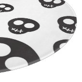 白の黒いスカルを搭載するパターン カッティングボード (角)