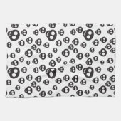 白の黒いスカルを搭載するパターン キッチンタオル (横)