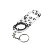 白の黒いスカルを搭載するパターン キーホルダー栓抜き (裏面アングル)