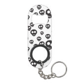 白の黒いスカルを搭載するパターン キーホルダー栓抜き (裏面)