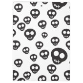 白の黒いスカルを搭載するパターン クリップボード (裏面)