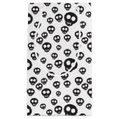 白の黒いスカルを搭載するパターン スモールペーパーバッグ (正面)