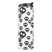 白の黒いスカルを搭載するパターン タンブラー (回転左)