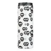白の黒いスカルを搭載するパターン タンブラー (裏面)
