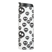 白の黒いスカルを搭載するパターン タンブラー (回転右)