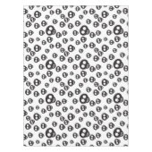 白の黒いスカルを搭載するパターン テーブルクロス (正面)