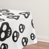 白の黒いスカルを搭載するパターン テーブルクロス (インサイチュ)