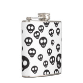 白の黒いスカルを搭載するパターン フラスク (右)