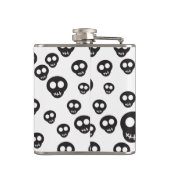 白の黒いスカルを搭載するパターン フラスク (裏面)