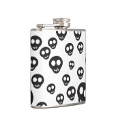 白の黒いスカルを搭載するパターン フラスク (右)