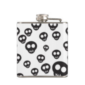 白の黒いスカルを搭載するパターン フラスク (裏面)