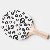 白の黒いスカルを搭載するパターン 卓球ラケット (横)