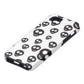 白の黒いスカルを搭載するパターン Case-Mate iPhoneケース (下部)