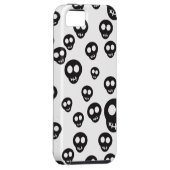 白の黒いスカルを搭載するパターン Case-Mate iPhoneケース (裏面/右)