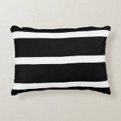 白の黒いストライプ アクセントクッション (正面)