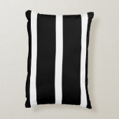 白の黒いストライプ アクセントクッション (裏面(縦))