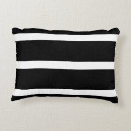 白の黒いストライプ アクセントクッション