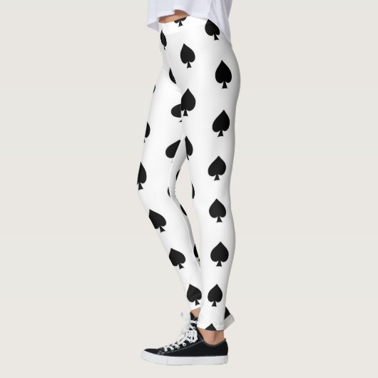 白の黒いスペード レギンス (左)