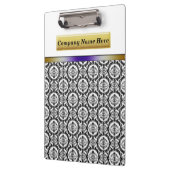 白の黒いダマスク織 クリップボード (左)