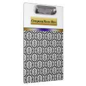 白の黒いダマスク織 クリップボード (右)