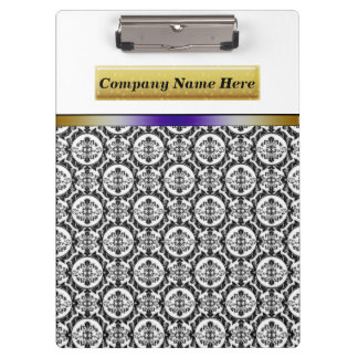 白の黒いダマスク織 クリップボード