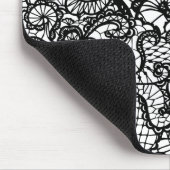 白の黒いレース マウスパッド (コーナー)