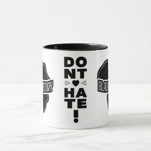 白の黒い歴史を嫌わない マグカップ (中央)