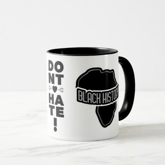 白の黒い歴史を嫌わない マグカップ (正面右)