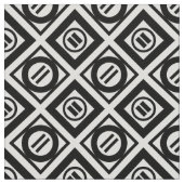 白の黒い等号幾何学的なパターン ファブリック (クローズアップ)