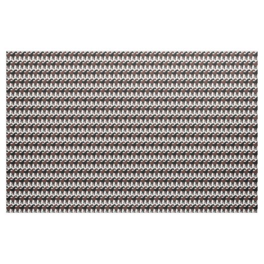 白の黒い茶色の馬 ファブリック (ヤード)