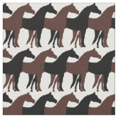 白の黒い茶色の馬 ファブリック (クローズアップ)