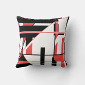 白の黒い赤のミックス幾何学的抽象芸術アート クッション (裏面)