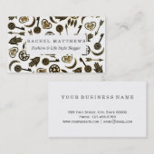 白の黒および金ゴールドの人気があるな記号 名刺 (正面/裏面)
