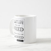 白の黒の固定マグはあることができません コーヒーマグカップ (正面左)