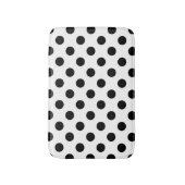 白の黒の水玉模様 バスマット (正面縦)