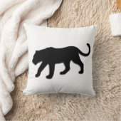白の黒ヒョウ クッション (ブランケット)