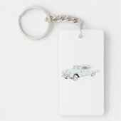 白の1955年のChevy青およびBel Airの引くアクリル キーホルダー (正面)