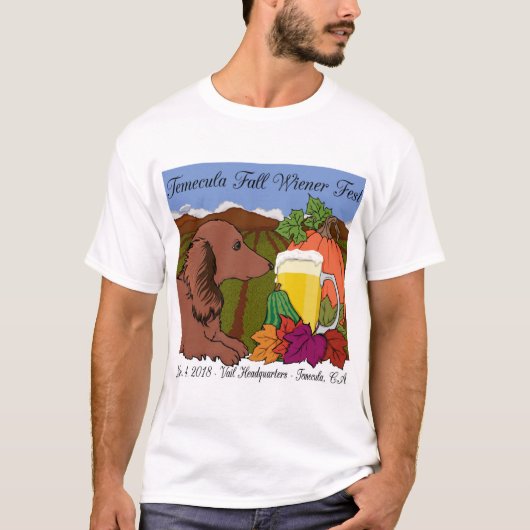 白の2018年のTemeculaの秋のウインナーのFestのTシャツ Tシャツ (正面)