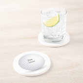 白の3Dゴルフボール丸型サンドストーンコースター コースター (側面)